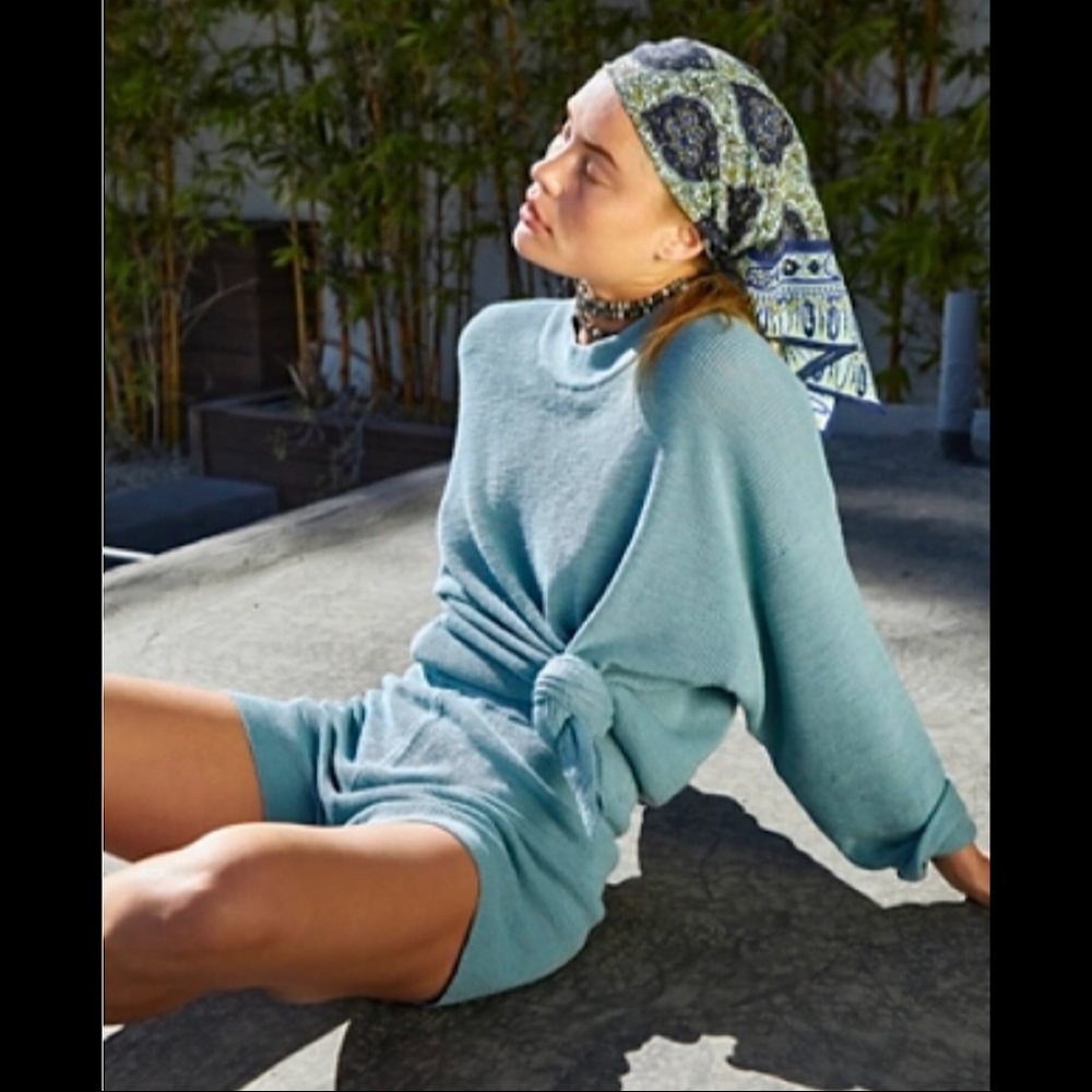 NWOt Free People Malibu Solid Surf Sweater Set - Size XS - Seascape